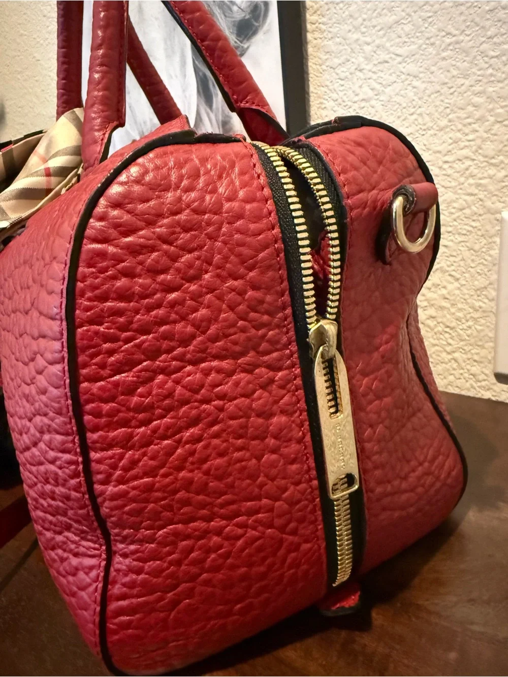 Burberry Alchester Satchel with Scarf Accent